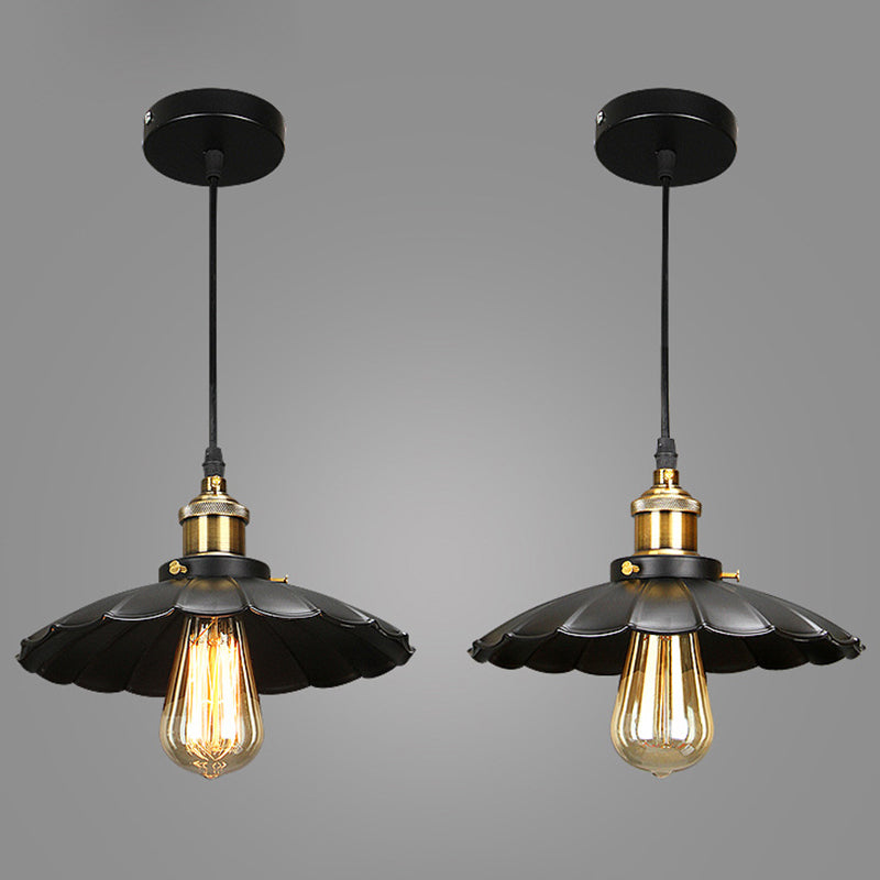 Zwart single hanger licht in industrieel retro -stijl smeedijzeren hangend licht voor coffeeshop