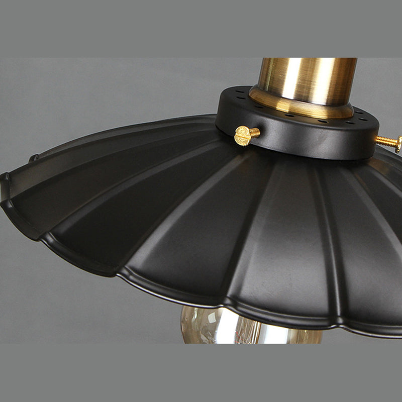 Zwart single hanger licht in industrieel retro -stijl smeedijzeren hangend licht voor coffeeshop