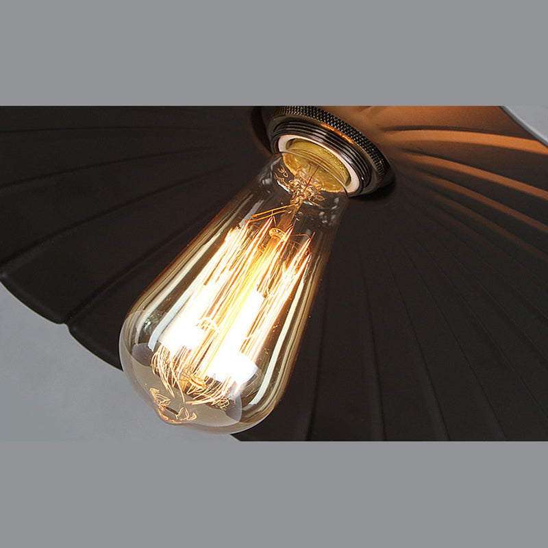 Zwart single hanger licht in industrieel retro -stijl smeedijzeren hangend licht voor coffeeshop