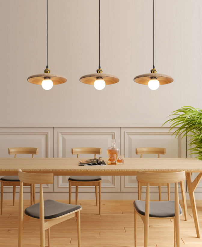 Minimalistischer Stil Anhänger Beleuchtungsbehandlung Kreis Anhänger Lichtkit mit Holzschatten