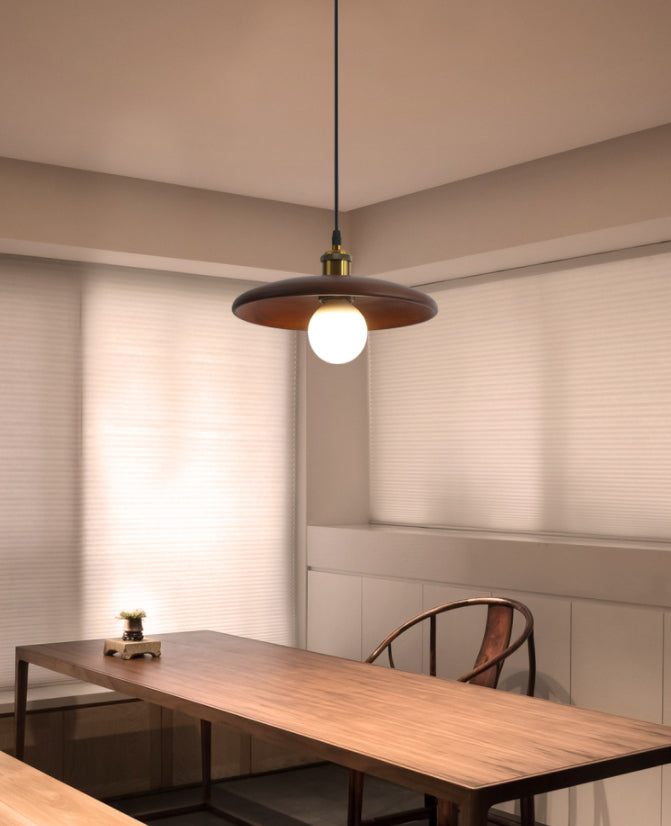 Minimalistischer Stil Anhänger Beleuchtungsbehandlung Kreis Anhänger Lichtkit mit Holzschatten