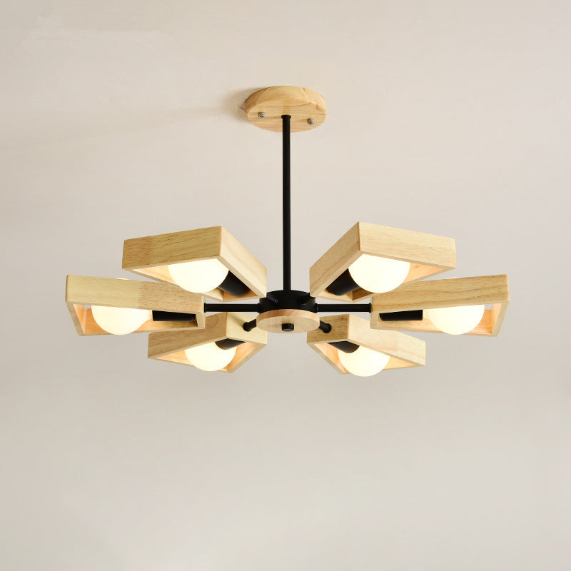 Sputnik Chandelier Light Fixture Nordic Style Wooden Chandelier Lighting Fixture