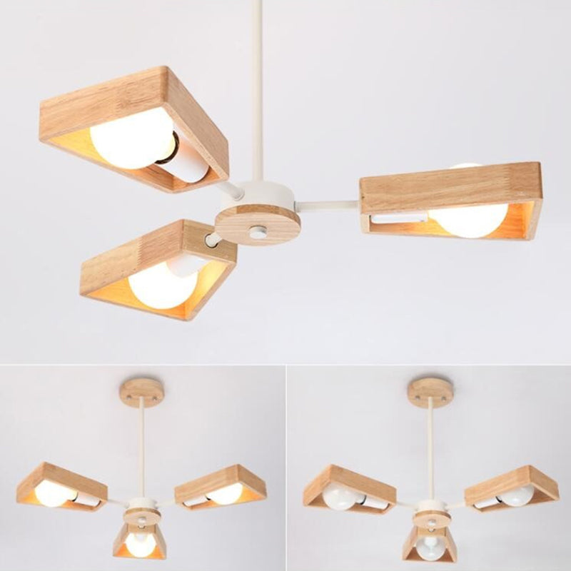 Sputnik Chandelier Light Fixture Nordic Style Wooden Chandelier Lighting Fixture