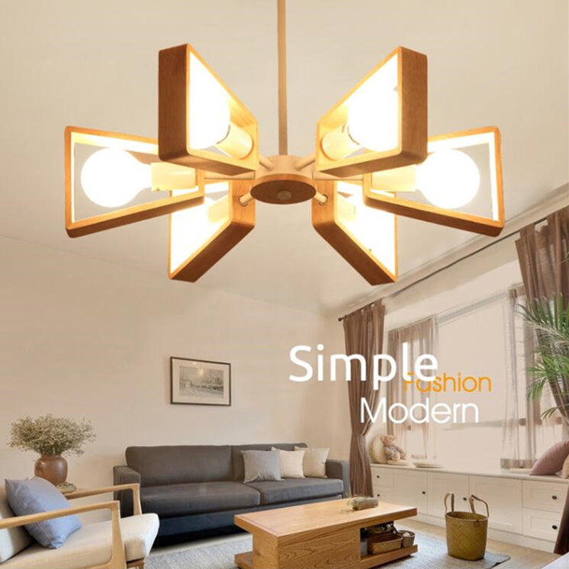 Sputnik Chandelier Light Fixture Nordic Style Wooden Chandelier Lighting Fixture