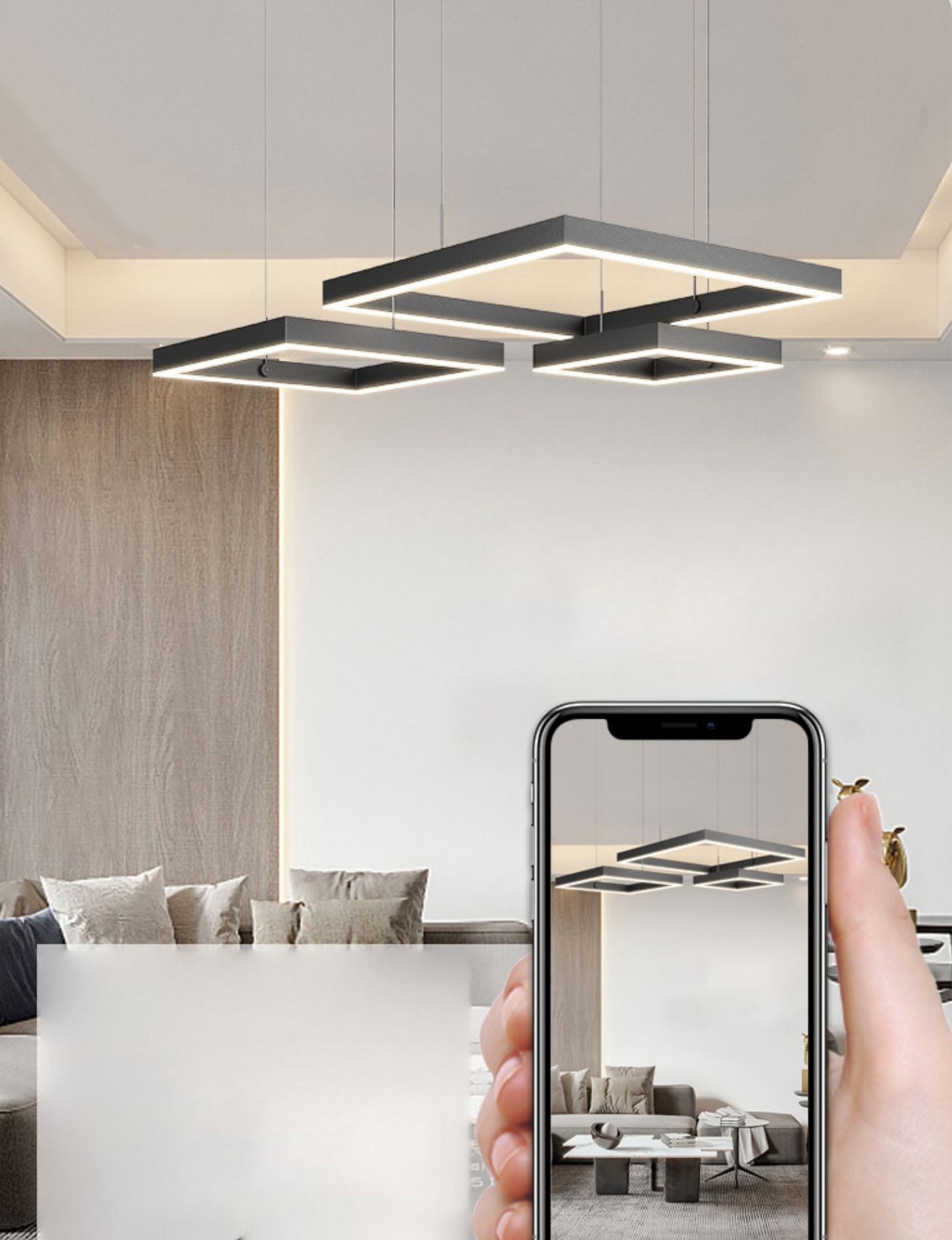 Contemporary 3-Tier LED Hanging Ceiling Lights Black Aluminum Pendant Chandelier for Living Room