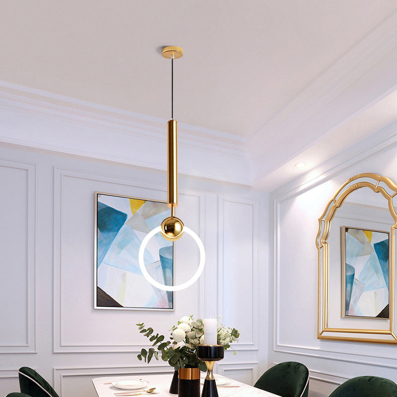 1 Light Ring Pendant Lighting Modern simplicity Glass Pendant Ceiling Lights for Restaurant