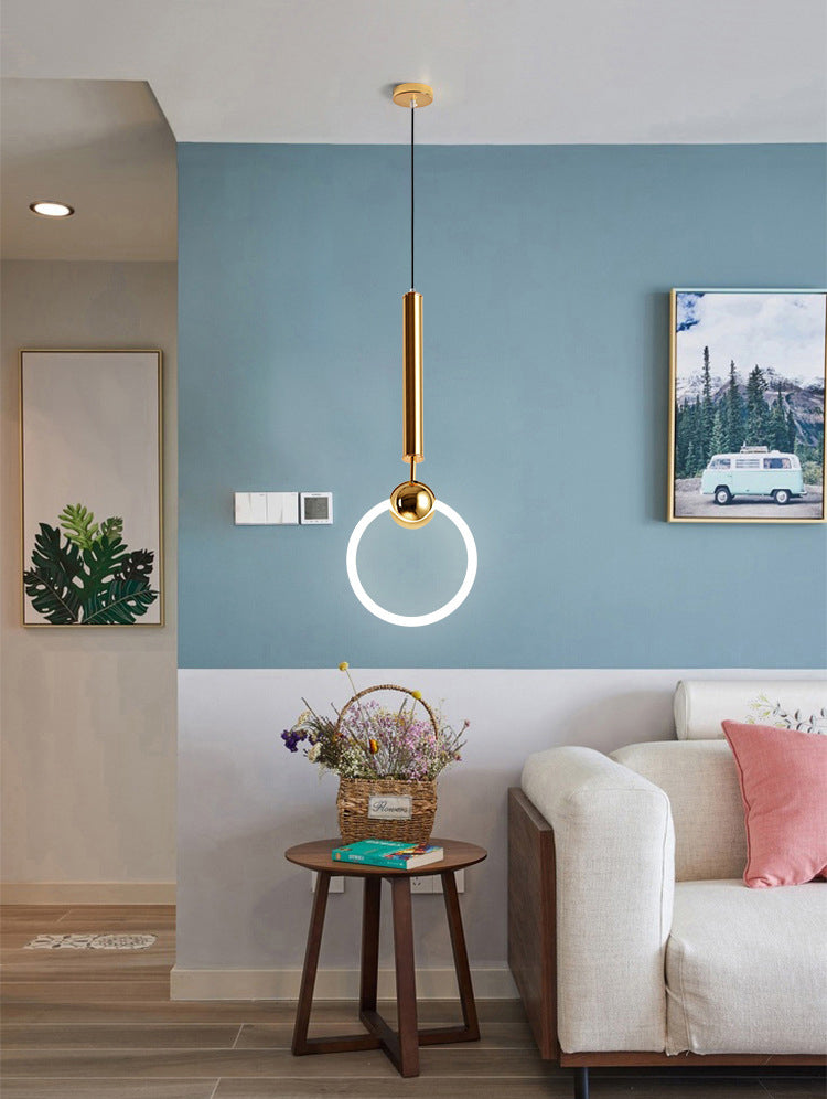 1 Light Ring Pendant Lighting Modern simplicity Glass Pendant Ceiling Lights for Restaurant