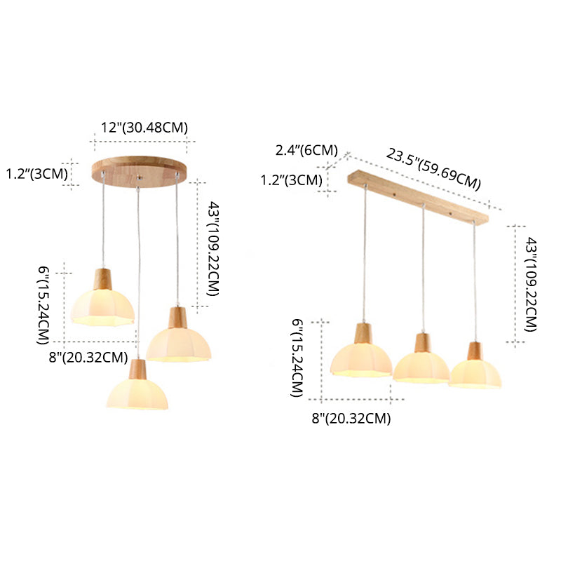 Noordse stijl cirkel hanglamp lamp armatuur houten eetkamer hanger plafondlicht