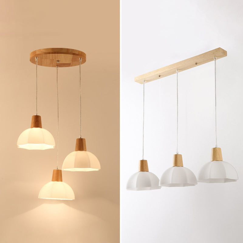 Noordse stijl cirkel hanglamp lamp armatuur houten eetkamer hanger plafondlicht