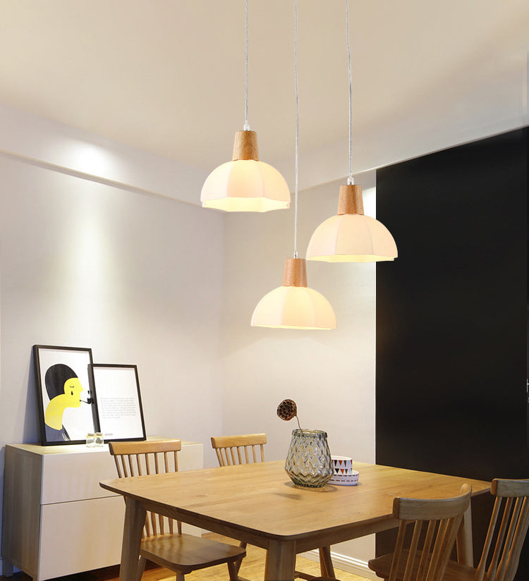 Noordse stijl cirkel hanglamp lamp armatuur houten eetkamer hanger plafondlicht
