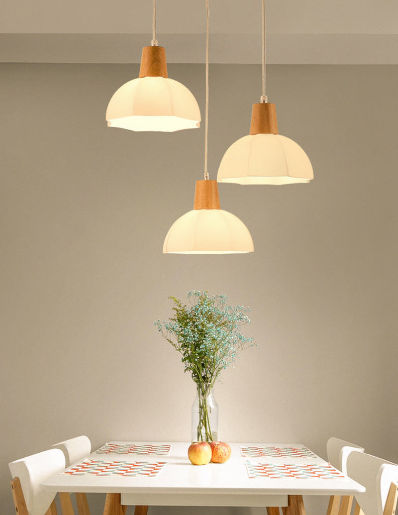 Noordse stijl cirkel hanglamp lamp armatuur houten eetkamer hanger plafondlicht