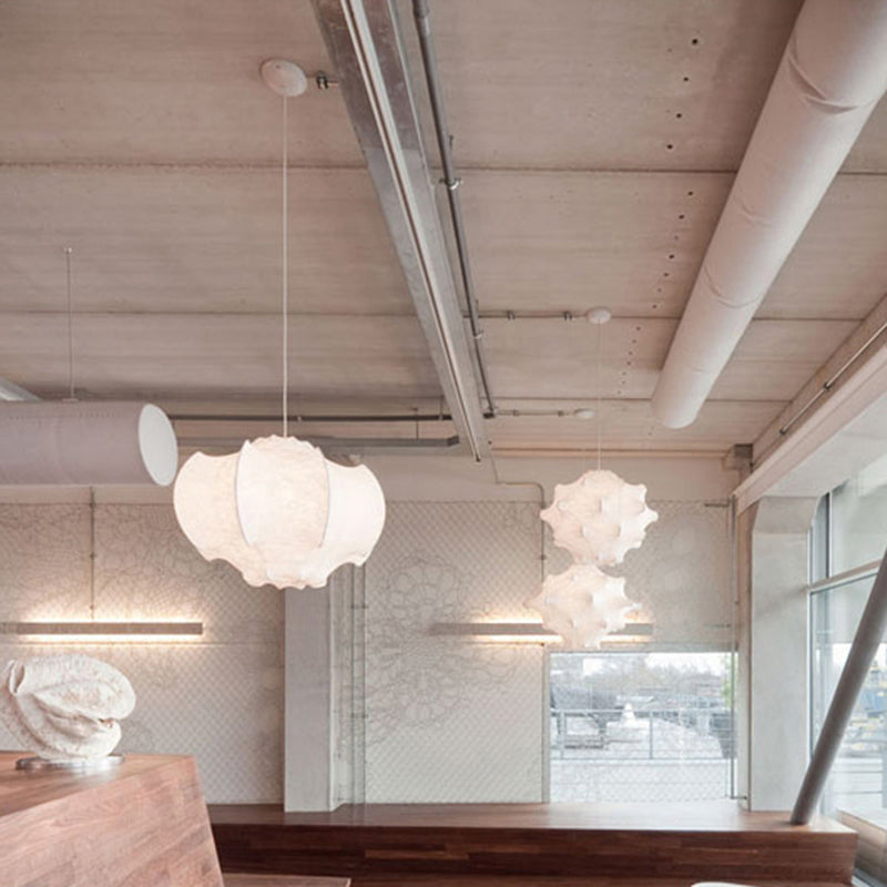 Lantaarnstof Suspensie Hanglamp Lichte Noordse stijl Witte hanglamp Lamp