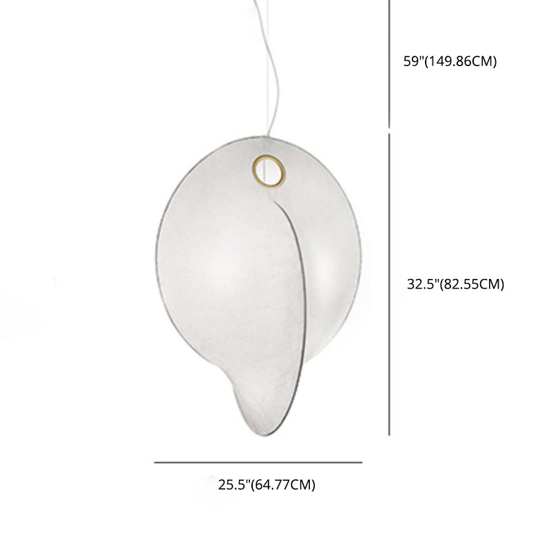 Gearceerde suspensie hanglamp moderne stijl stof eetkamer hanger lamp in het wit in wit