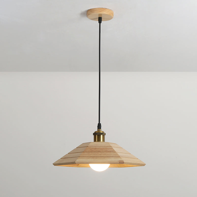 Accesorio de iluminación colgante sombreada de madera Luz de techo de estilo moderno para sala de estar