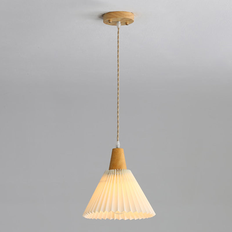 Wood Tapered Suspension Pendant Light Nordic Style Wooden Pendant Lighting Fixture