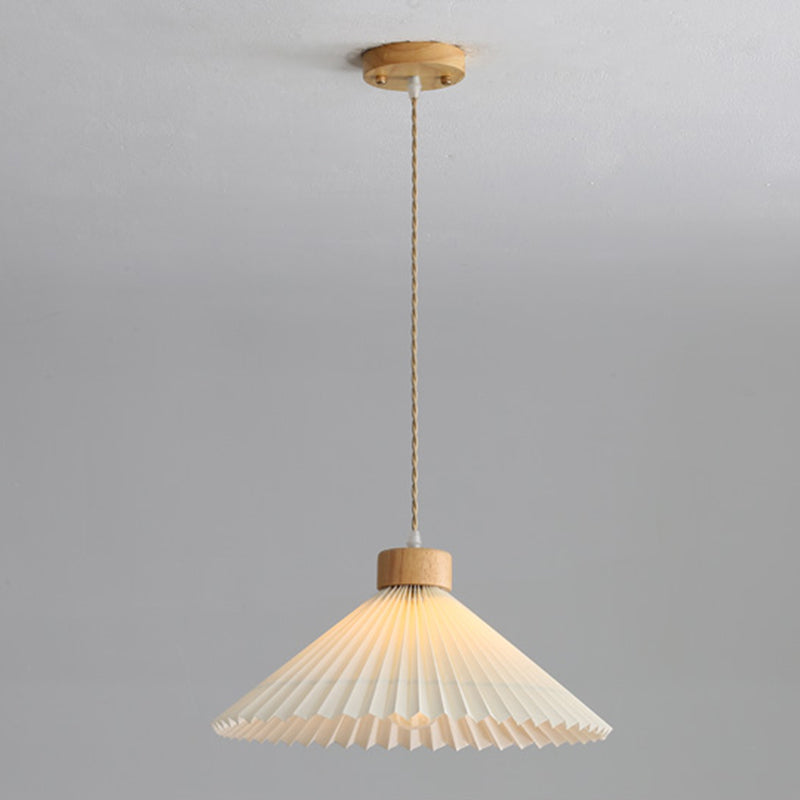 Wood Tapered Suspension Pendant Light Nordic Style Wooden Pendant Lighting Fixture