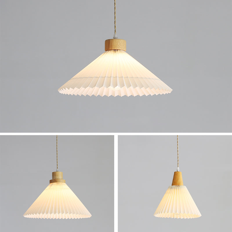 Wood Tapered Suspension Pendant Light Nordic Style Wooden Pendant Lighting Fixture