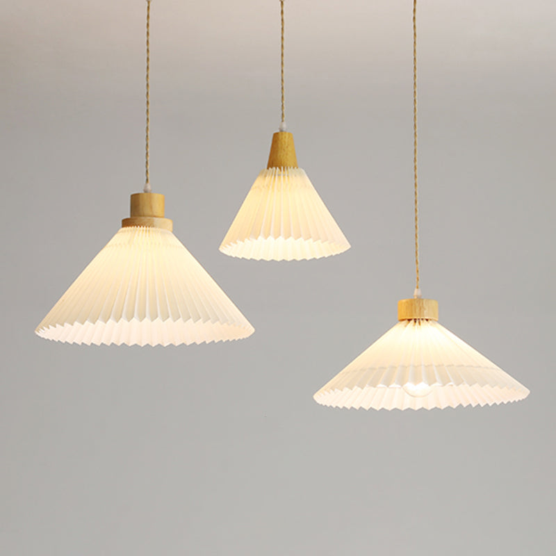 Wood Tapered Suspension Pendant Light Nordic Style Wooden Pendant Lighting Fixture