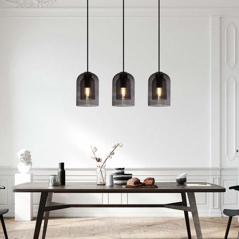 1 éclairage pendentif à cylindre léger moderne simplicité en verre pendant plafond pour restaurant