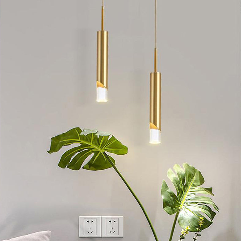 Cilindrische acryl -led hanglamp in modern beknopte stijl smeedijzeren hangend licht voor slaapkamer