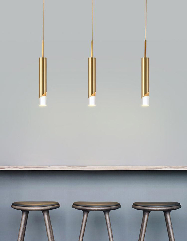 Cilindrische acryl -led hanglamp in modern beknopte stijl smeedijzeren hangend licht voor slaapkamer