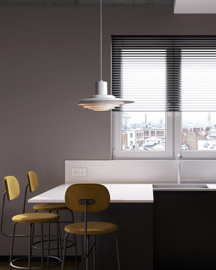 Éclairage à disque à disque métallique épais Éclairage de style moderne pour salle à manger