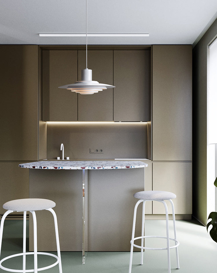 Éclairage à disque à disque métallique épais Éclairage de style moderne pour salle à manger