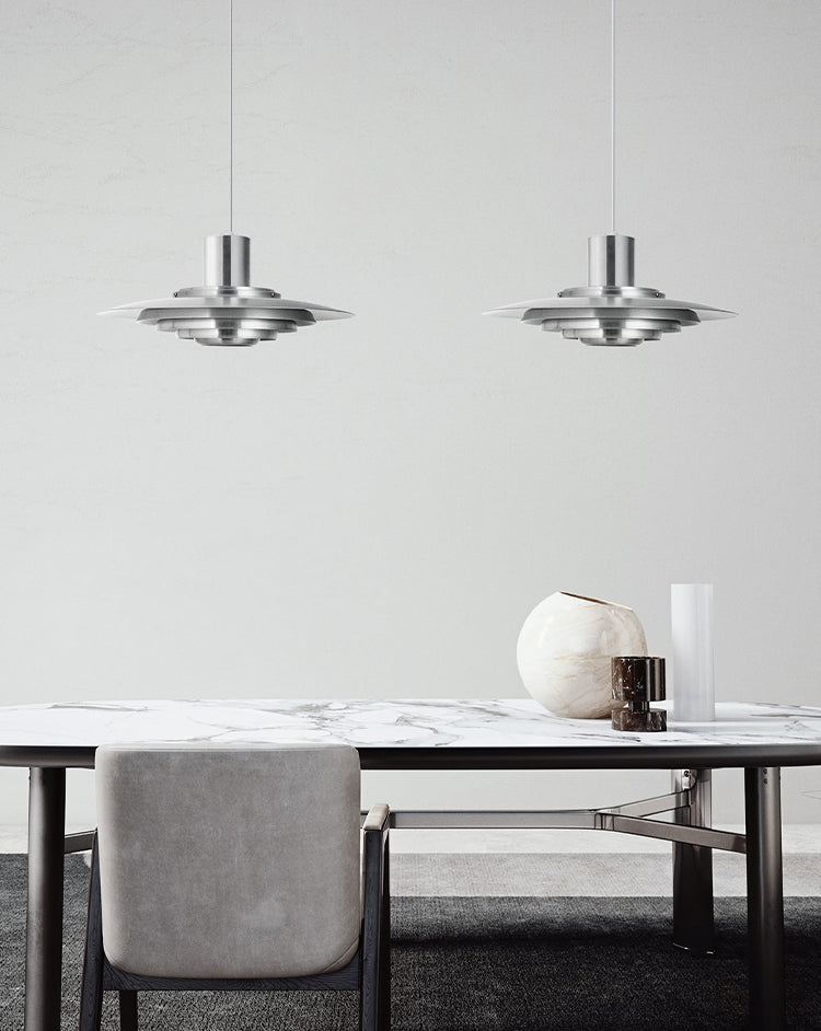 Éclairage à disque à disque métallique épais Éclairage de style moderne pour salle à manger