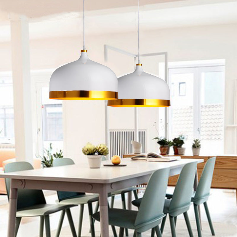 Postmodern Dome Shade Pendant Lamp Metal 1-Light Dining Room Hanging Light Fixture