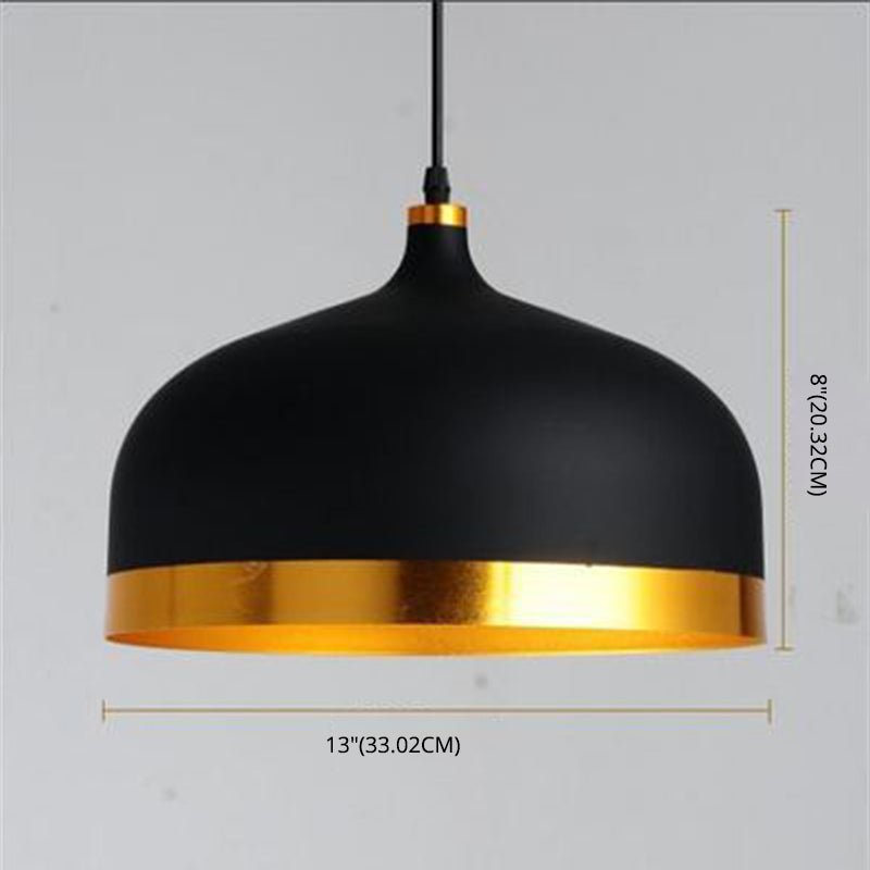Postmodern Dome Shade Pendant Lamp Metal 1-Light Dining Room Hanging Light Fixture