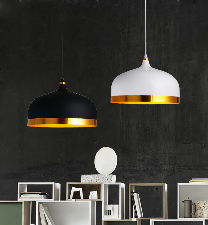 Postmodern Dome Shade Pendant Lamp Metal 1-Light Dining Room Hanging Light Fixture