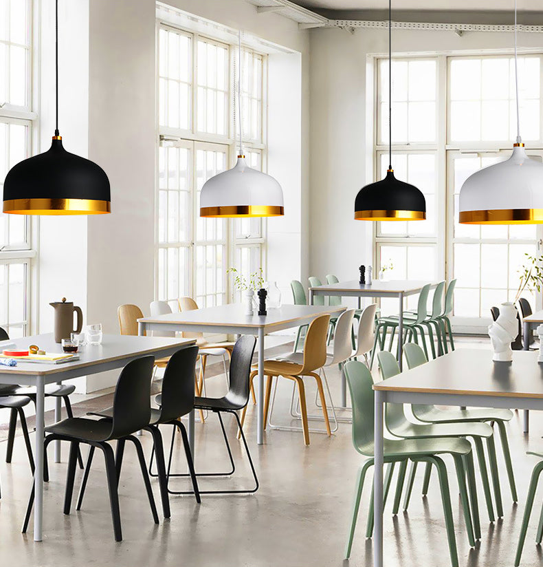 Postmodern Dome Shade Pendant Lamp Metal 1-Light Dining Room Hanging Light Fixture