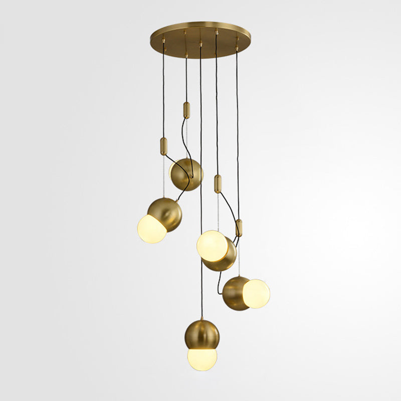 Messing kleine hanglampverlichting postmodern metalen ophanging licht voor woonkamer