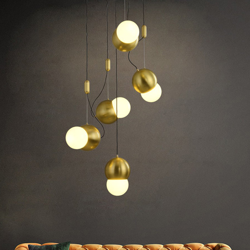 Messing kleine hanglampverlichting postmodern metalen ophanging licht voor woonkamer