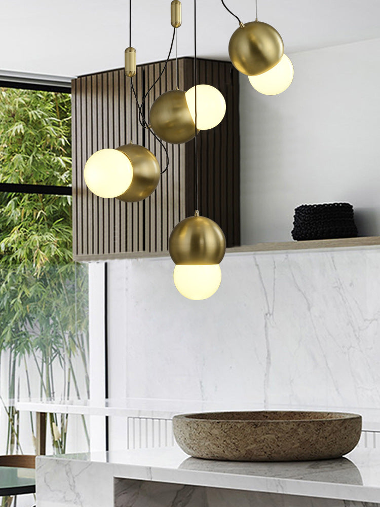 Messing kleine hanglampverlichting postmodern metalen ophanging licht voor woonkamer