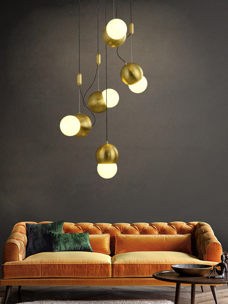 Messing kleine hanglampverlichting postmodern metalen ophanging licht voor woonkamer