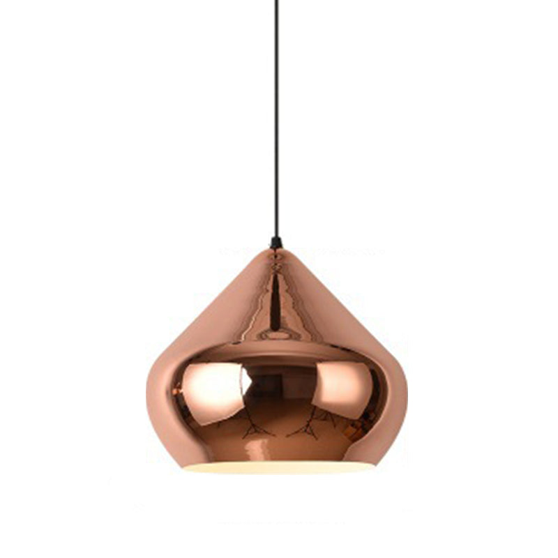 Postmoderne 1-Licht-Hanglampe Roségold geometrischer Anhänger Licht mit Metallschatten