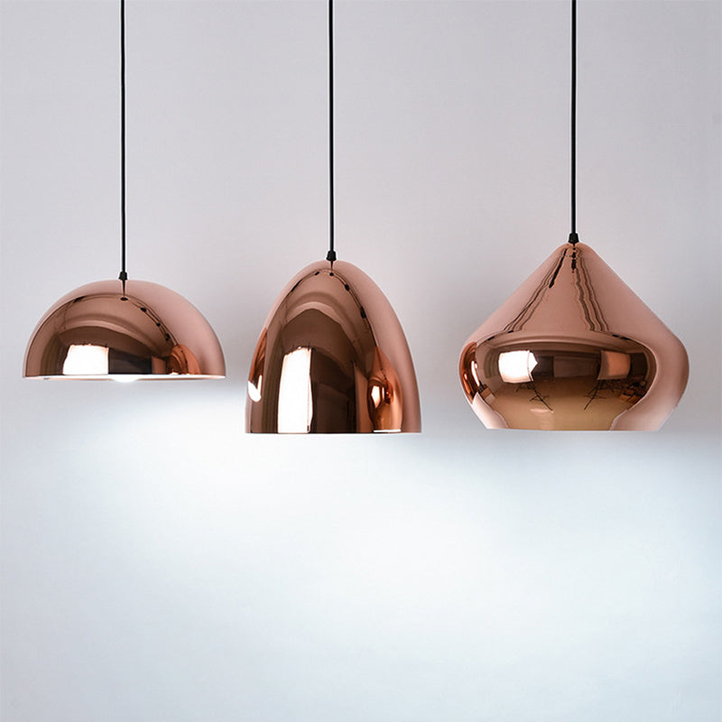 Postmoderne 1-Licht-Hanglampe Roségold geometrischer Anhänger Licht mit Metallschatten