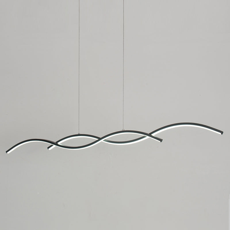 1 luminaire de plafond linéaire à LED de lumière Nouveau pendentif en aluminium noir moderne