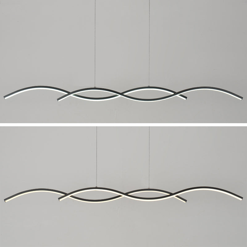 1 luminaire de plafond linéaire à LED de lumière Nouveau pendentif en aluminium noir moderne