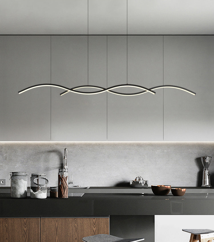 1 luminaire de plafond linéaire à LED de lumière Nouveau pendentif en aluminium noir moderne