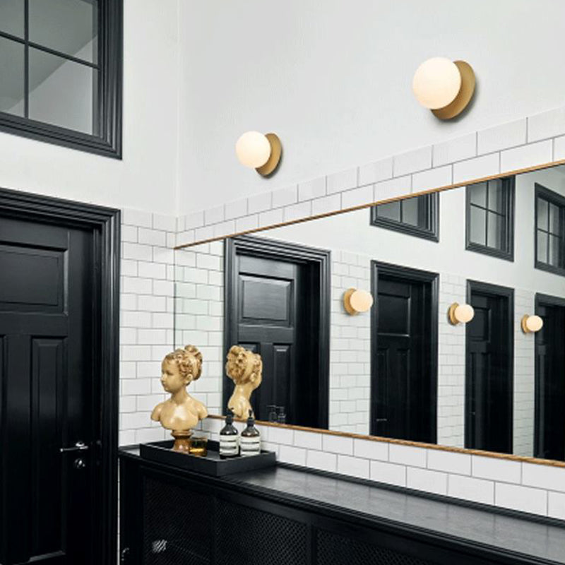 Moderne witte glazen wand sconce metalen lichte kamer binnen slaapkamerverlichting