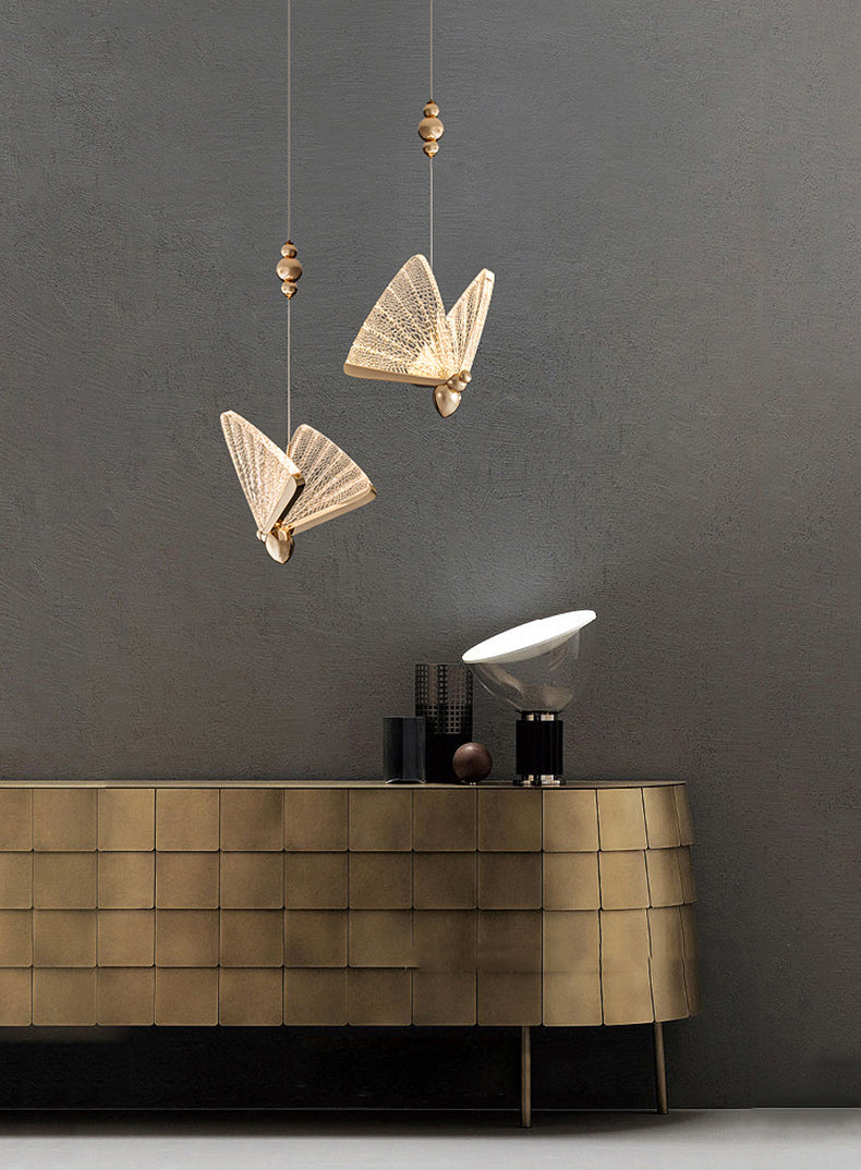 Simplicité moderne Butterfly Plafond Suspension lampe de plafond acrylique Fixage de plafond pour restaurant