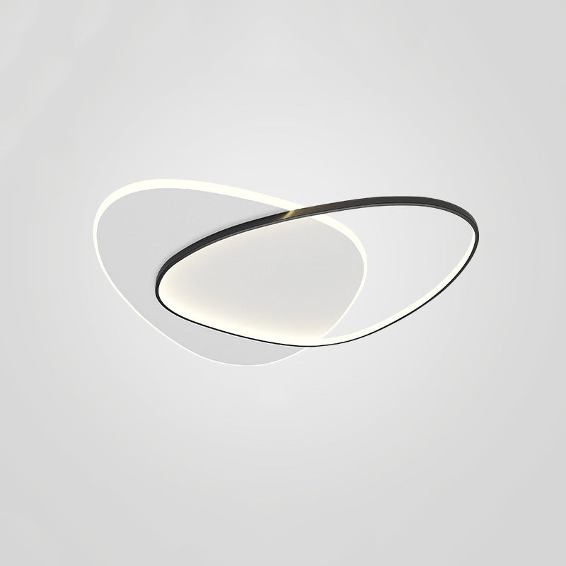 Plafonnier LED en aluminium dans un style créatif moderne, Noir et blanc acrylique oblong encastré