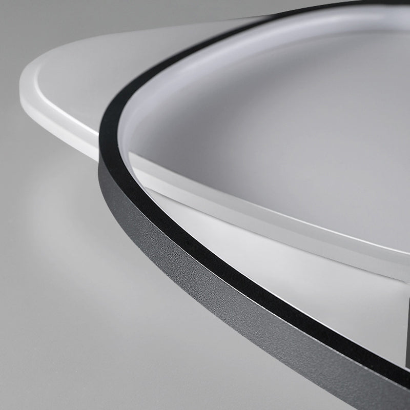 Plafonnier LED en aluminium dans un style créatif moderne, Noir et blanc acrylique oblong encastré
