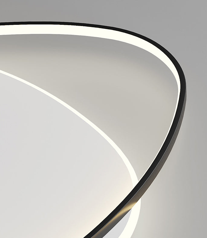 Plafonnier LED en aluminium dans un style créatif moderne, Noir et blanc acrylique oblong encastré