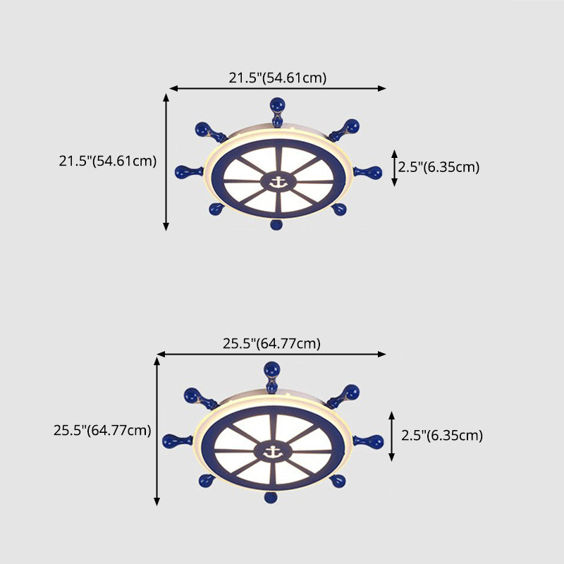 Plafonnier encastré à gouvernail en métal luminaire encastré pour chambre d'enfant