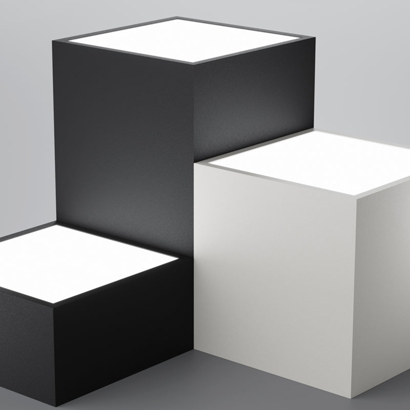 Zwart-witte LED-plafondlamp in moderne, minimalistische stijl Aluminium geometrische inbouw met acrylkap