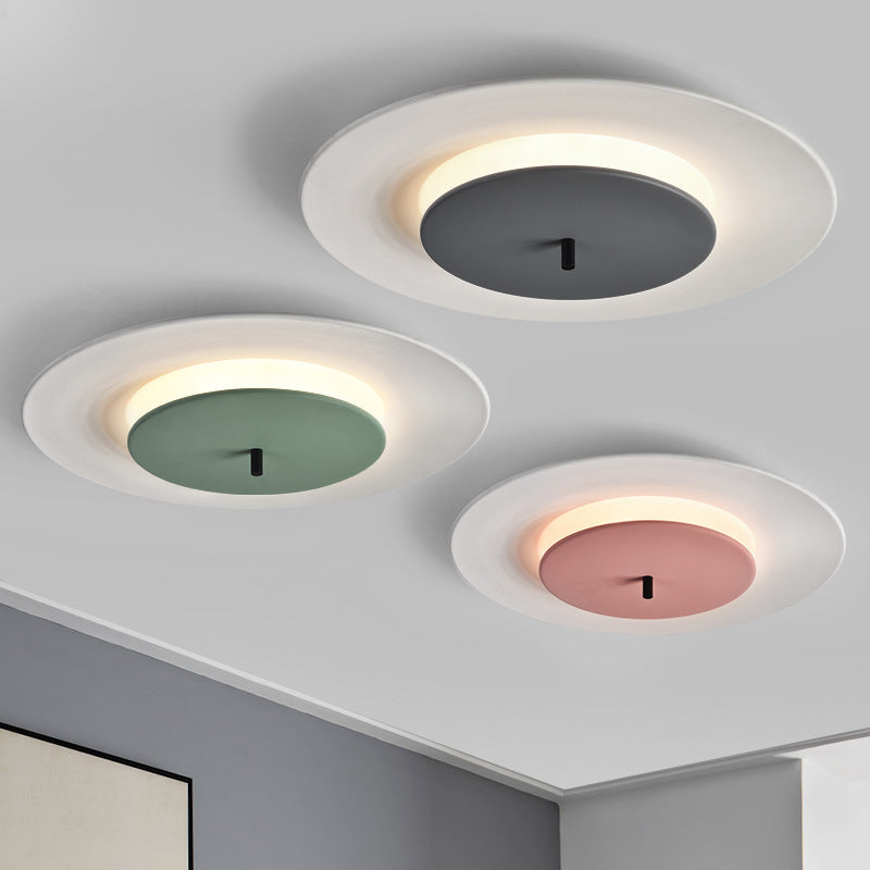 Luminaire de montage de plafond en cercle en métal, lustre de montage de plafond à LED de Style nordique