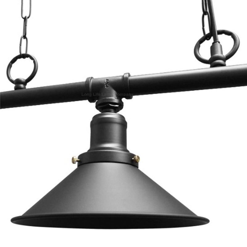 Metal Cone Island Linear Colgante Industrial Comedor de la isla de la isla de la isla